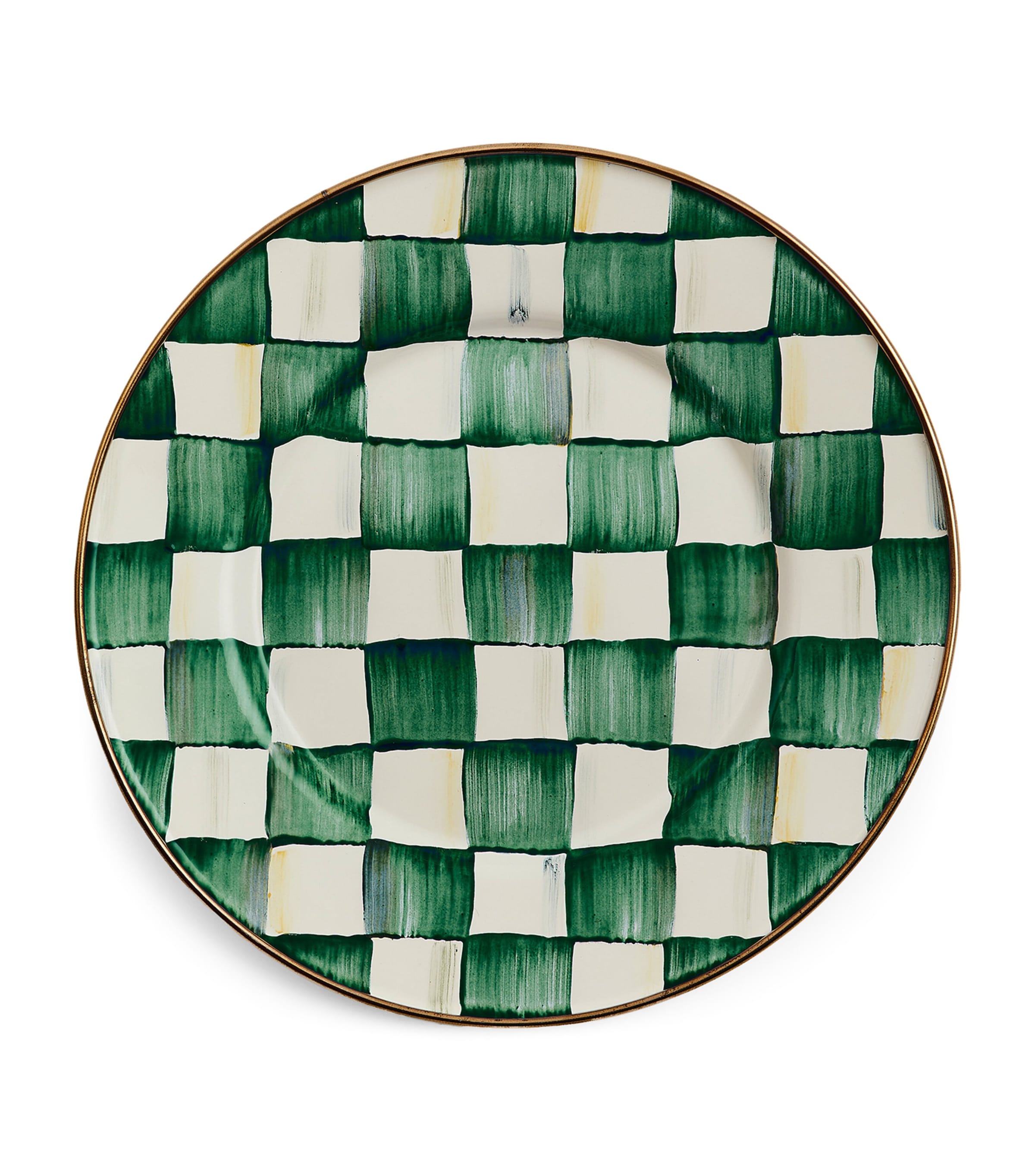 MacKenzie-Childs Emerald Check salad plate 20cm, imported from the UK