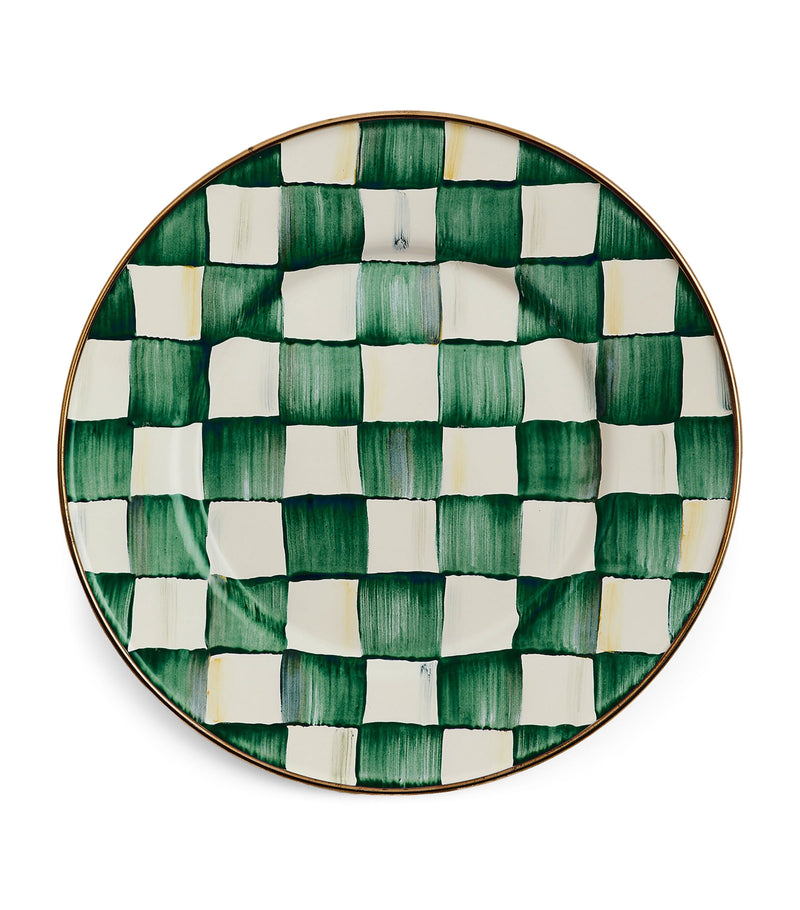 MacKenzie-Childs Emerald Check salad plate 20cm, imported from the UK