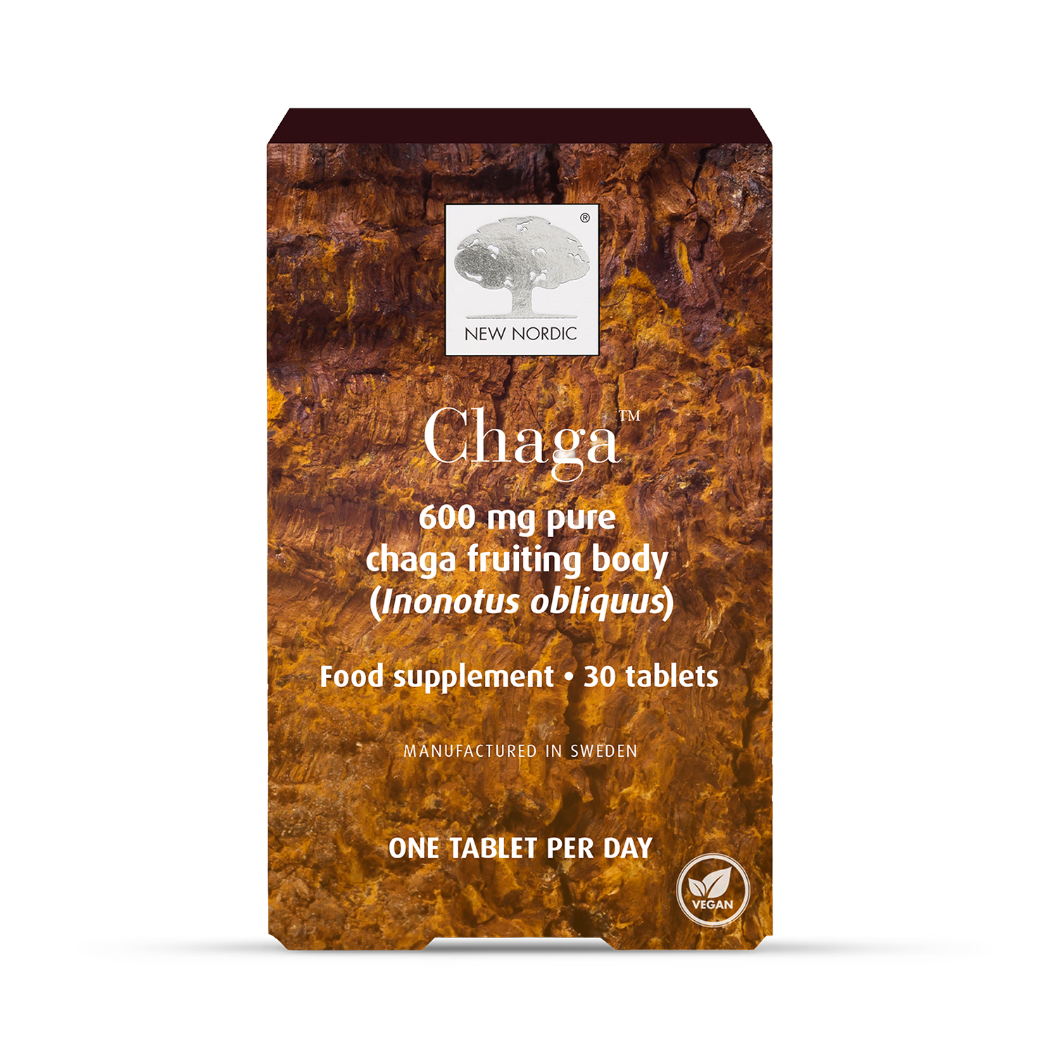 New Nordic Chaga mushroom extract tablets 30 (British brand)