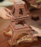 Robotime Night of the Eiffel Tower wooden kit, imported from the UK