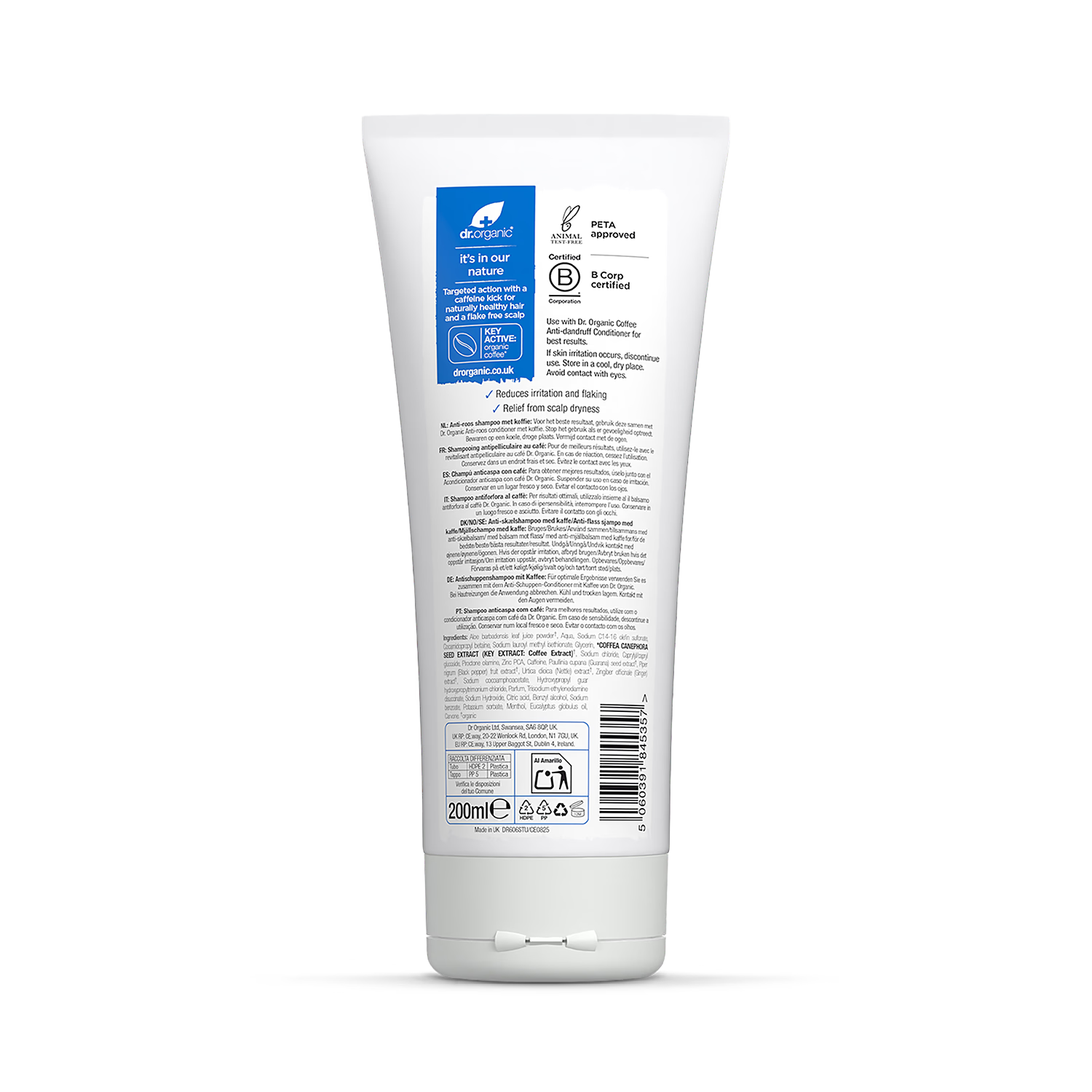 Dr Organic Coffee Anti-Dandruff Shampoo 200ml - British product