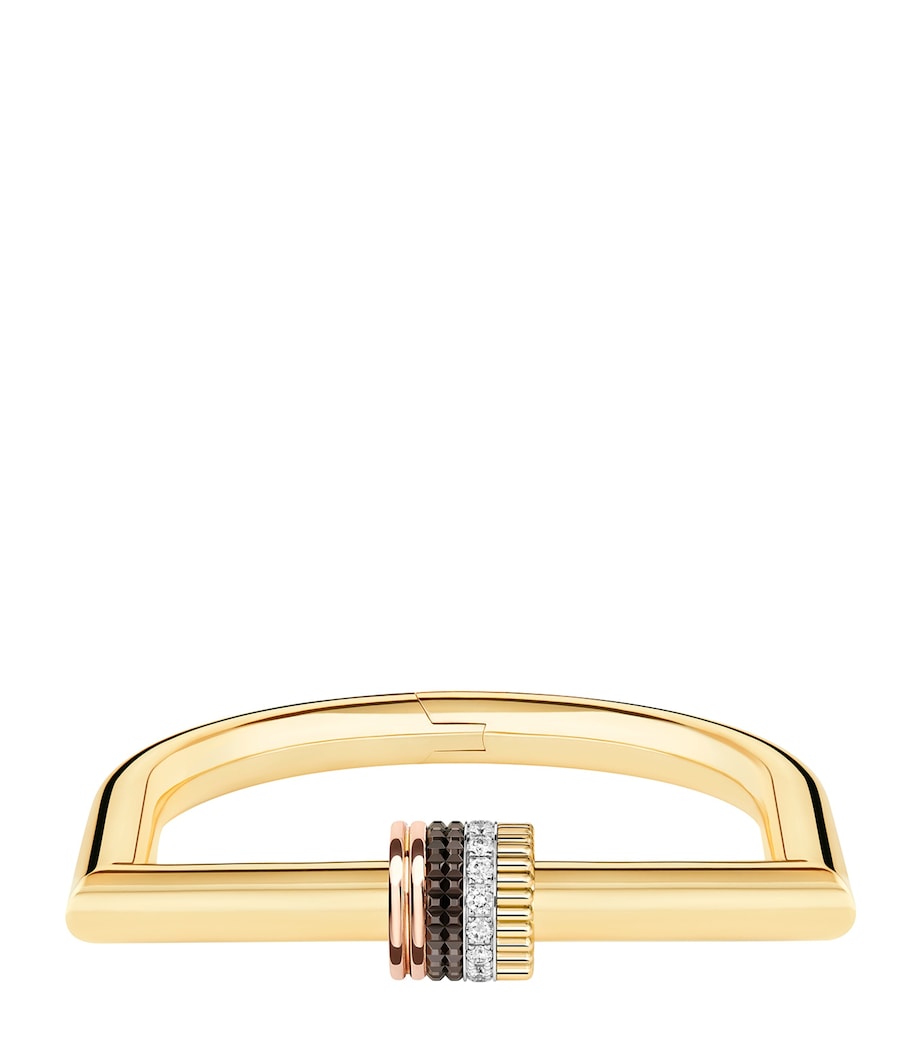 Boucheron Quatre Classique tube bracelet mixed gold diamonds - British product