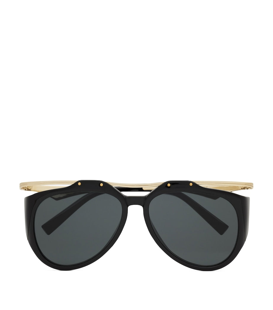 Saint Laurent Amelia Aviator sunglasses in metal and acetate - British product