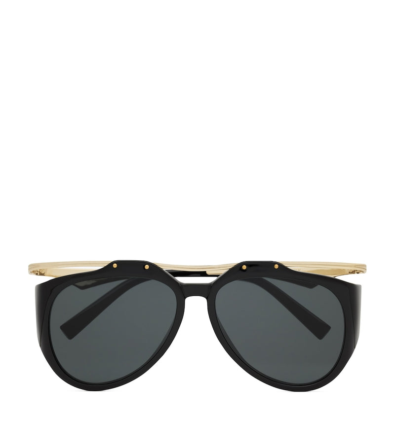 Saint Laurent Amelia Aviator sunglasses in metal and acetate - British product