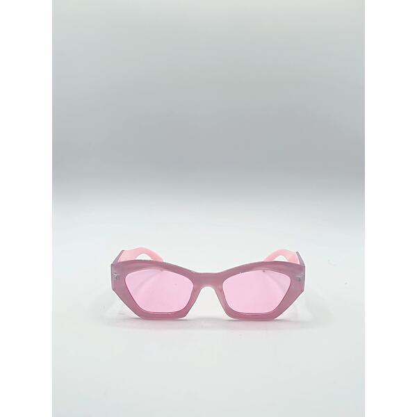 SVNX Angular Framed Sunglasses in pink, imported from the UK