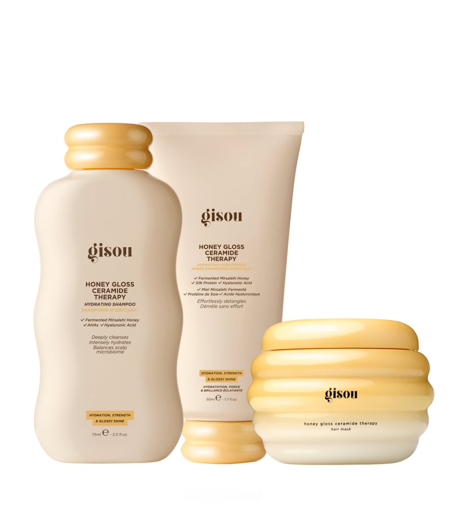 Gisou hair therapy trio set with honey and ceramides (British brand)