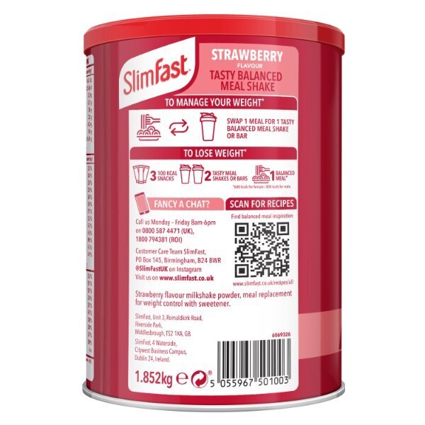 SlimFast Powder 50 Servings Strawberry 1.825kg