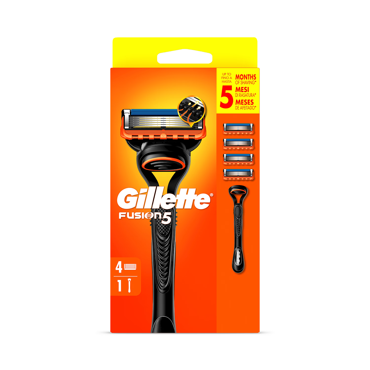Gillette Fusion5 men's razor 4 blades, UK version
