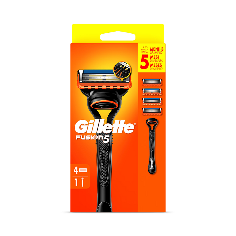 Gillette Fusion5 men's razor 4 blades, UK version