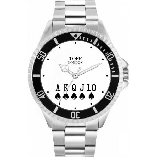 Toff London white men's Royal Flush poker watch 42mm - British product