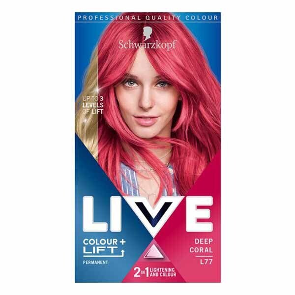 LIVE Colour + Lift Permanent Purple Hair Dye Ultra Violet GOODS Superdrug Deep Coral  