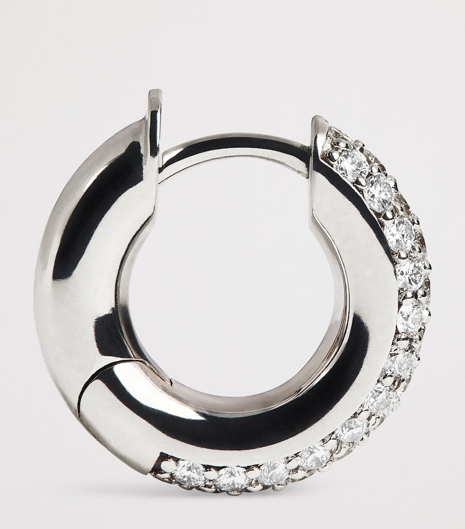 Spinelli Kilcollin white gold diamond hoop earring, imported from the UK