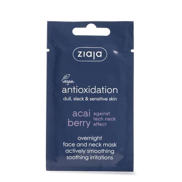 Ziaja Acai Berry Overnight Face Mask 7ml, imported from the UK