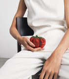 Judith Leiber tomato clutch bag, imported from the UK