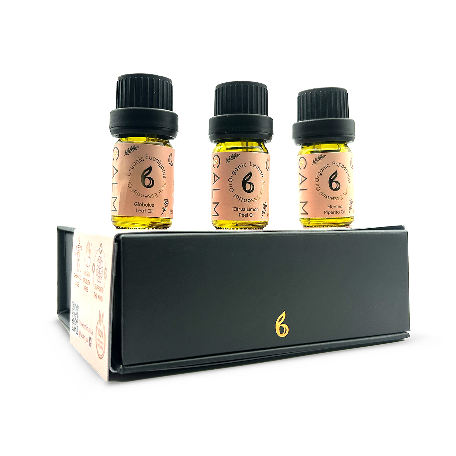 Live Calm essential oil set eucalyptus lemon peppermint 5ml x3, imported from the UK