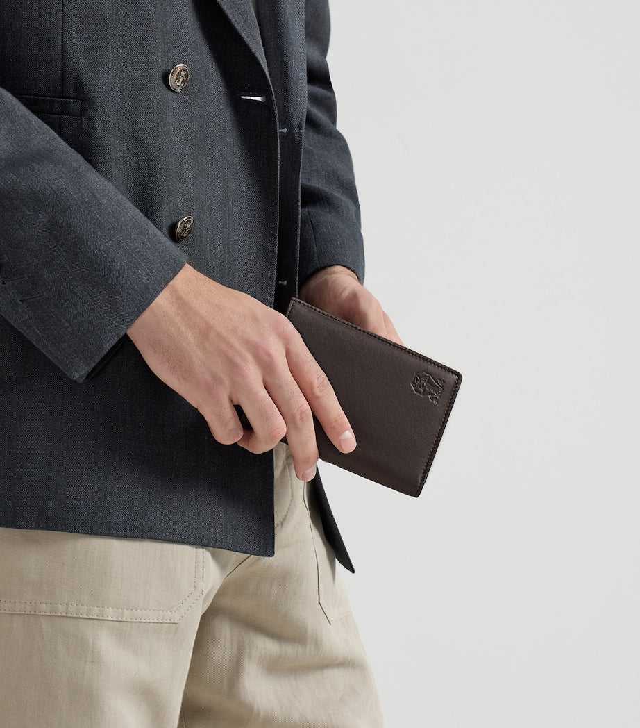 Brunello Cucinelli leather bifold card holder - British product