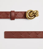 Bottega Veneta leather knot belt with Intrecciato weave (British brand)
