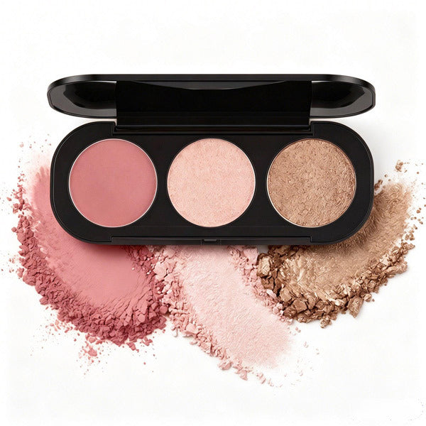 Livingandhome 3in1 blush contour highlighter palette 8g (British brand)
