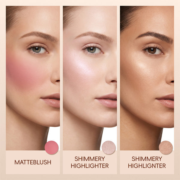 Livingandhome 3in1 blush contour highlighter palette 8g (British brand)