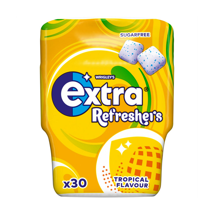 Wrigley's Extra Refreshers Tropical Sugar Free Chewing Gum Bottle