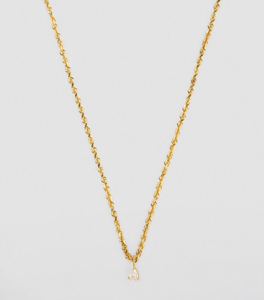 Anita Ko yellow gold pear diamond chain necklace, UK version