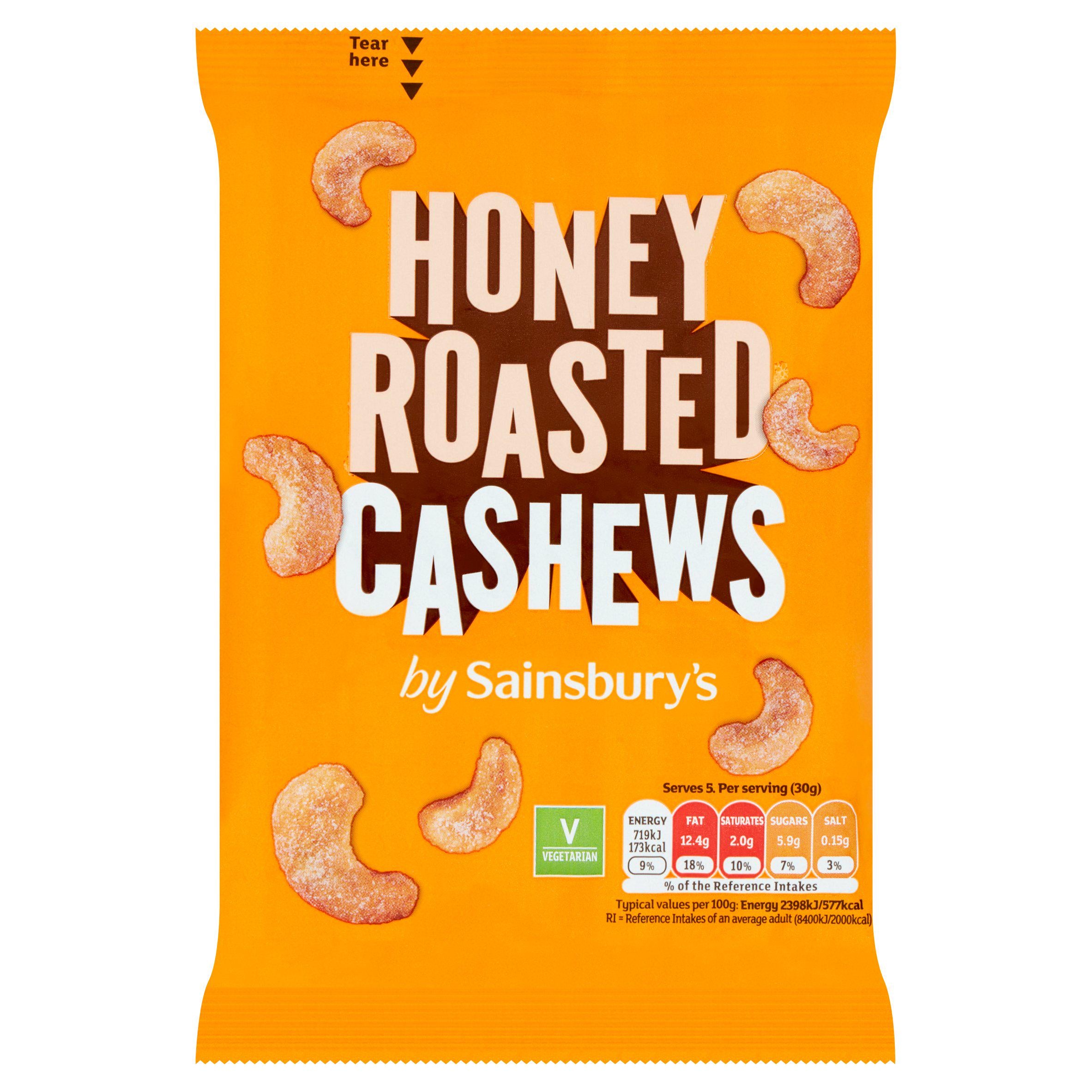 Sainsbury's Honey Roast Cashews 150g Nuts Sainsburys   