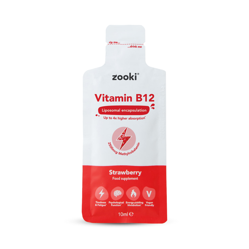 Zooki liposomal vitamin B12 strawberry sachets 14 pack - British product
