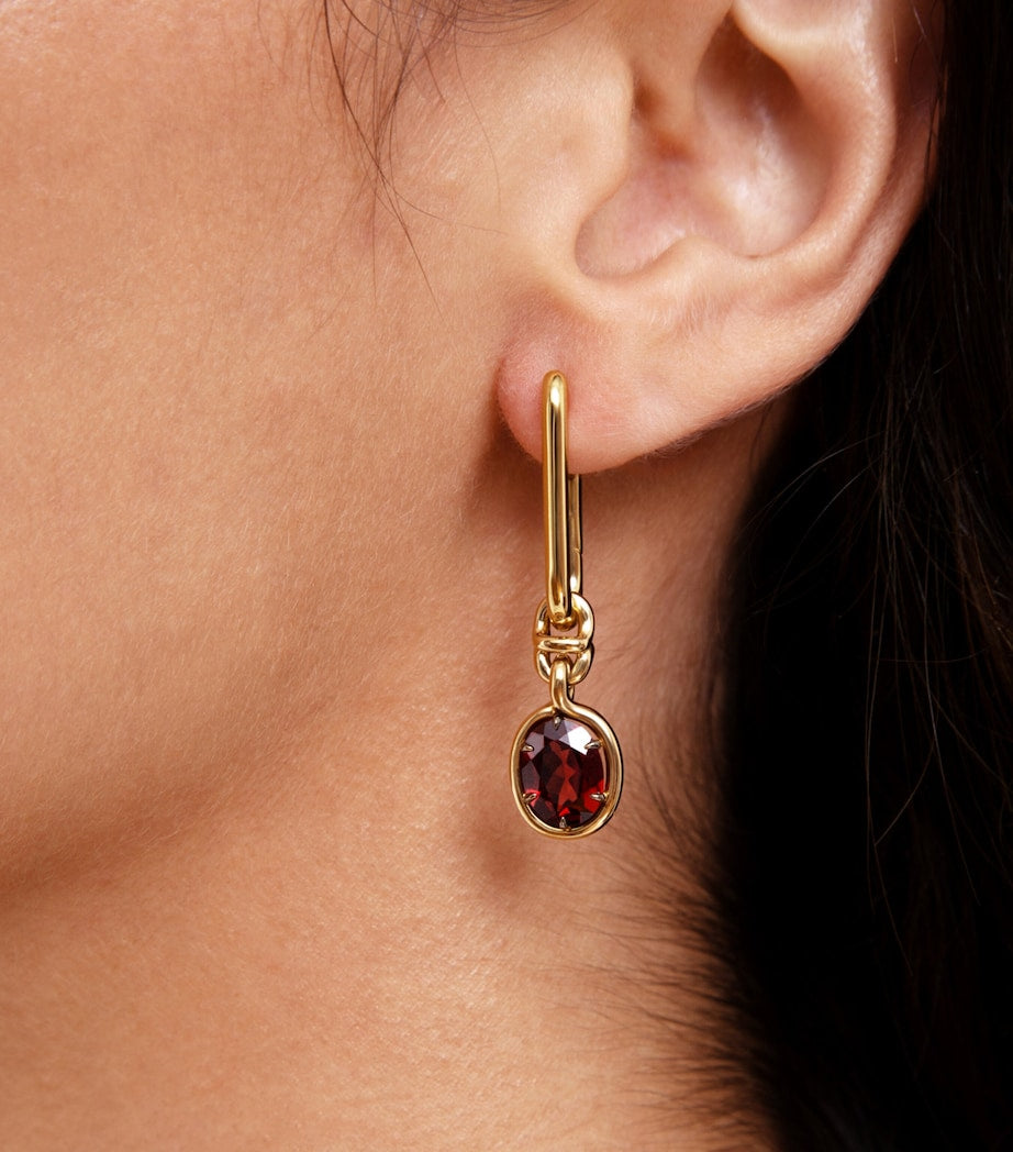 Annoushka yellow gold garnet earring drops - British product