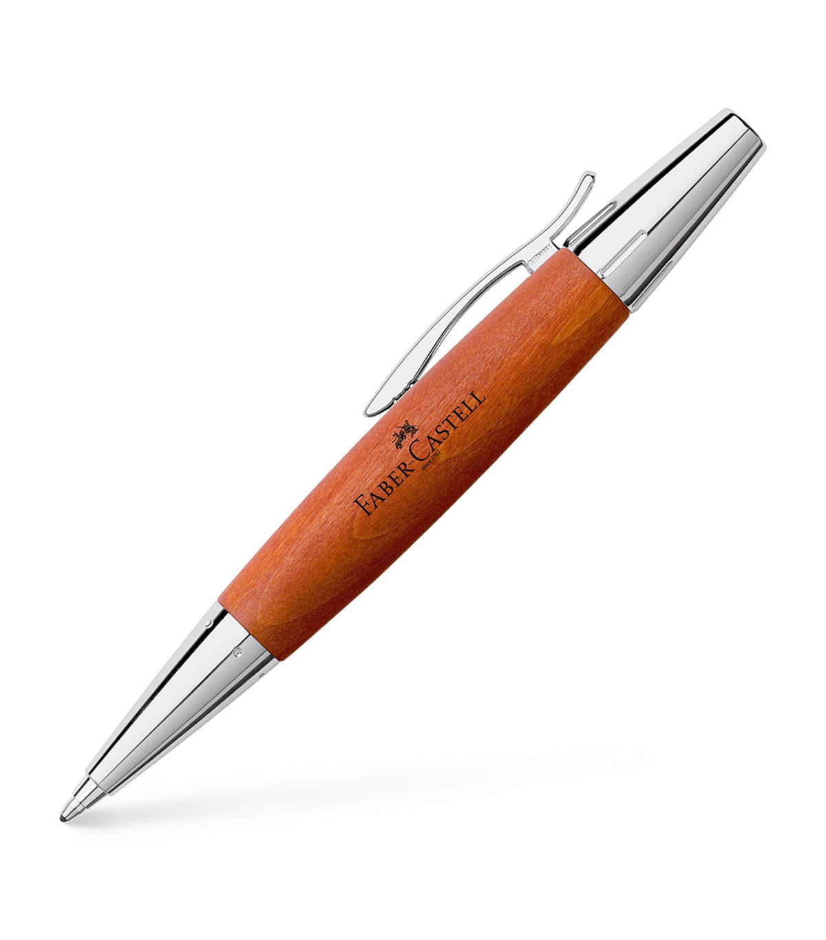 Faber-Castell pearwood barrel ballpoint pen with chrome-plated steel - British product