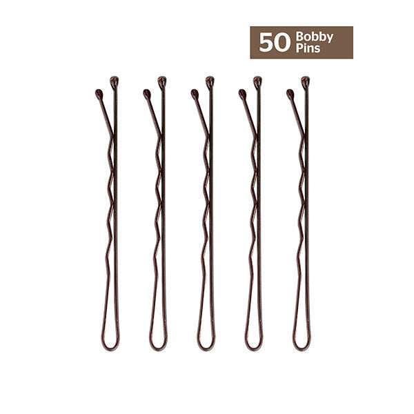 Brushworks Brown Bobby Pins - 50 Pieces