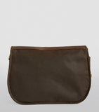 Barbour waxed Tarras messenger bag with leather trim, imported from the UK