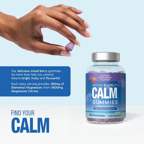 Natural Vitality CALM magnesium gummies 60 gummies - British product