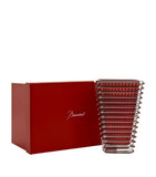 Baccarat rectangular red crystal vase 20cm - British product