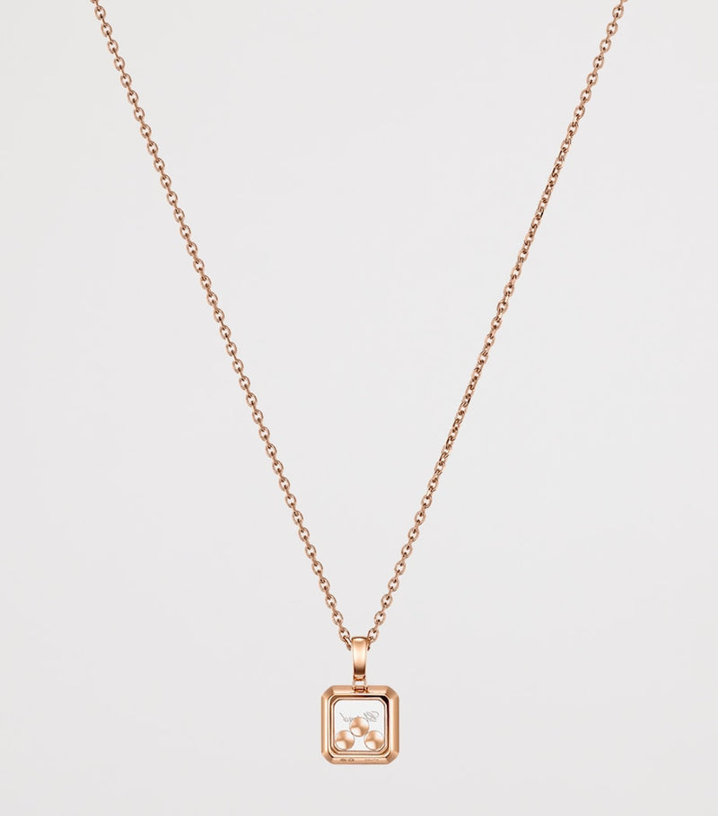 Chopard Happy Diamonds necklace rose gold diamond 42cm (British brand)