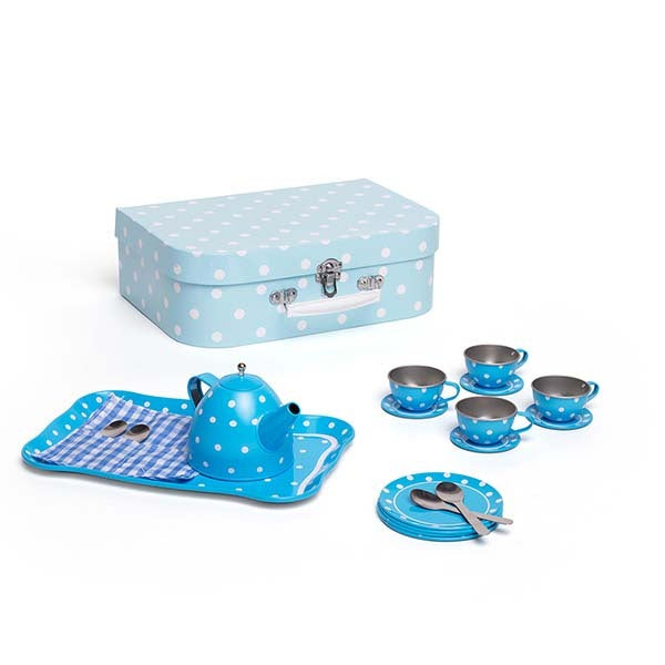 Bigjigs Toys Blue Polka Dot Tea Set GOODS Superdrug   