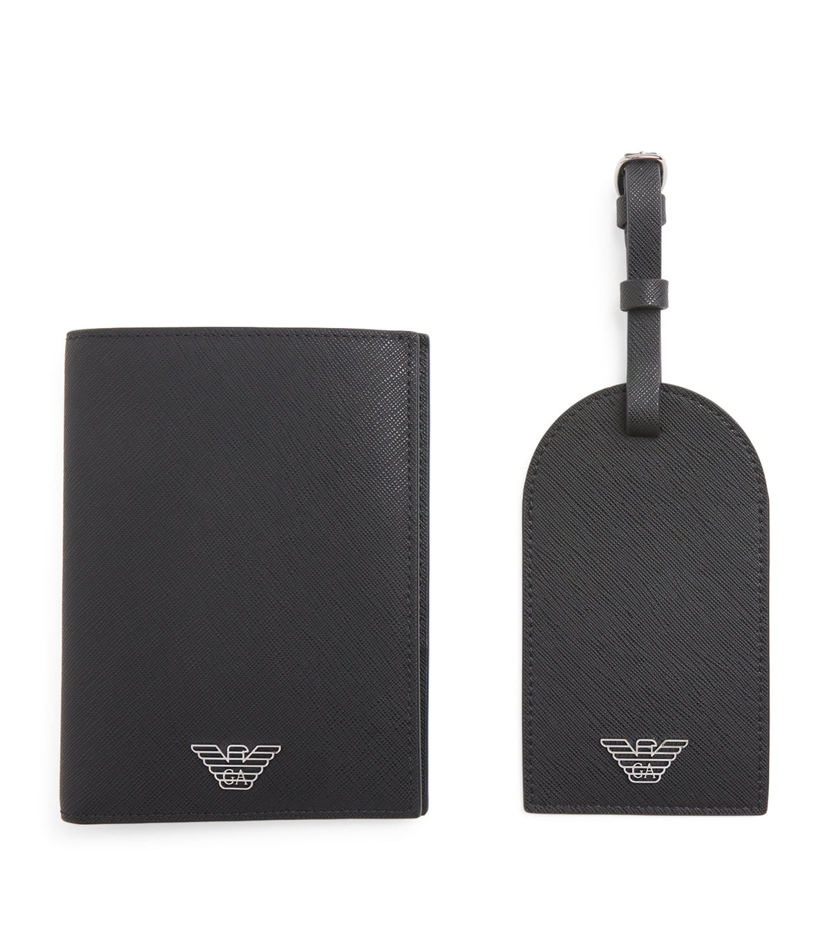 Emporio Armani leather passport holder and tag set - British product
