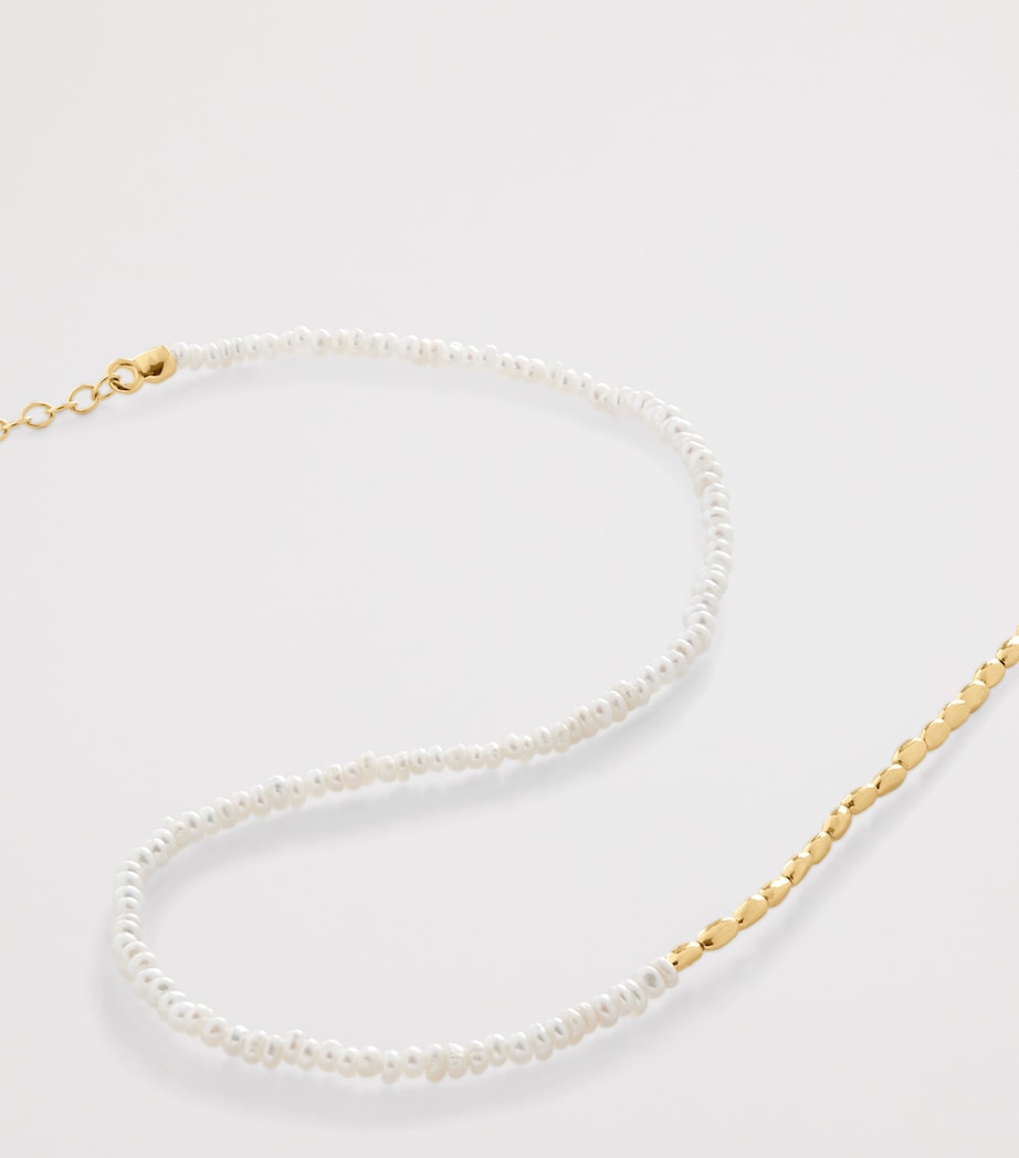 Monica Vinader gold vermeil baroque pearl necklace, UK version