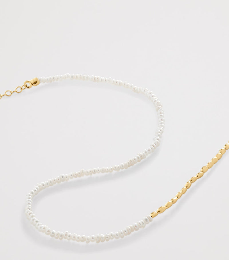 Monica Vinader gold vermeil baroque pearl necklace, UK version
