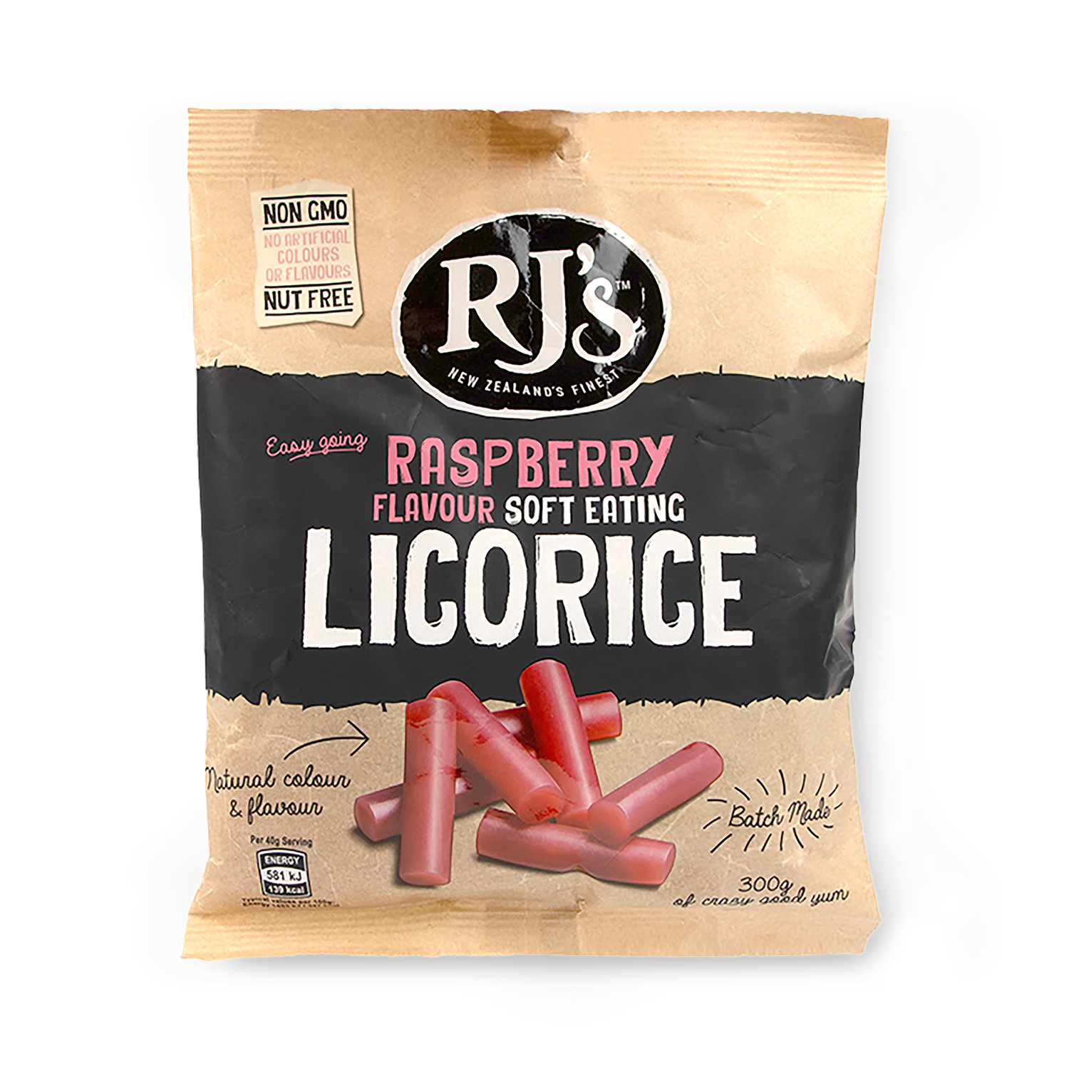 RJs Natural Licorice Raspberry 300g