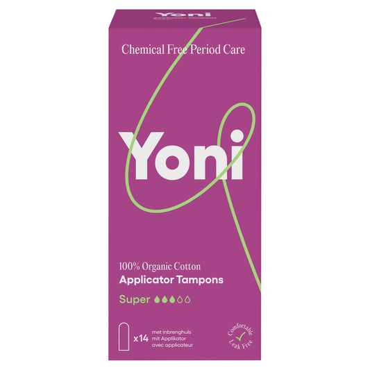 Yoni Organic Cotton Applicator Tampons Heavy x14 feminine care Sainsburys   
