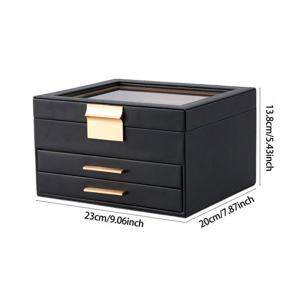 Livingandhome 3-tier jewellery box with drawers - British product