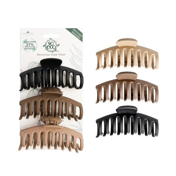 So Eco Essential Claw Clips 3 Pack (British brand)