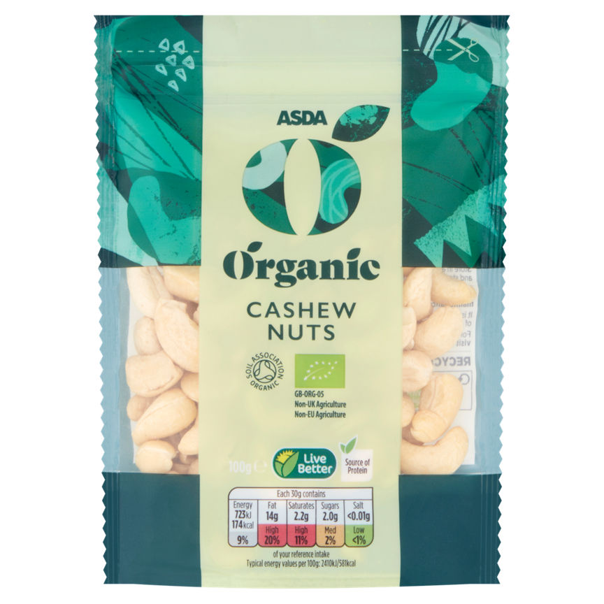 ASDA Organic Cashew Nuts 100g GOODS ASDA   