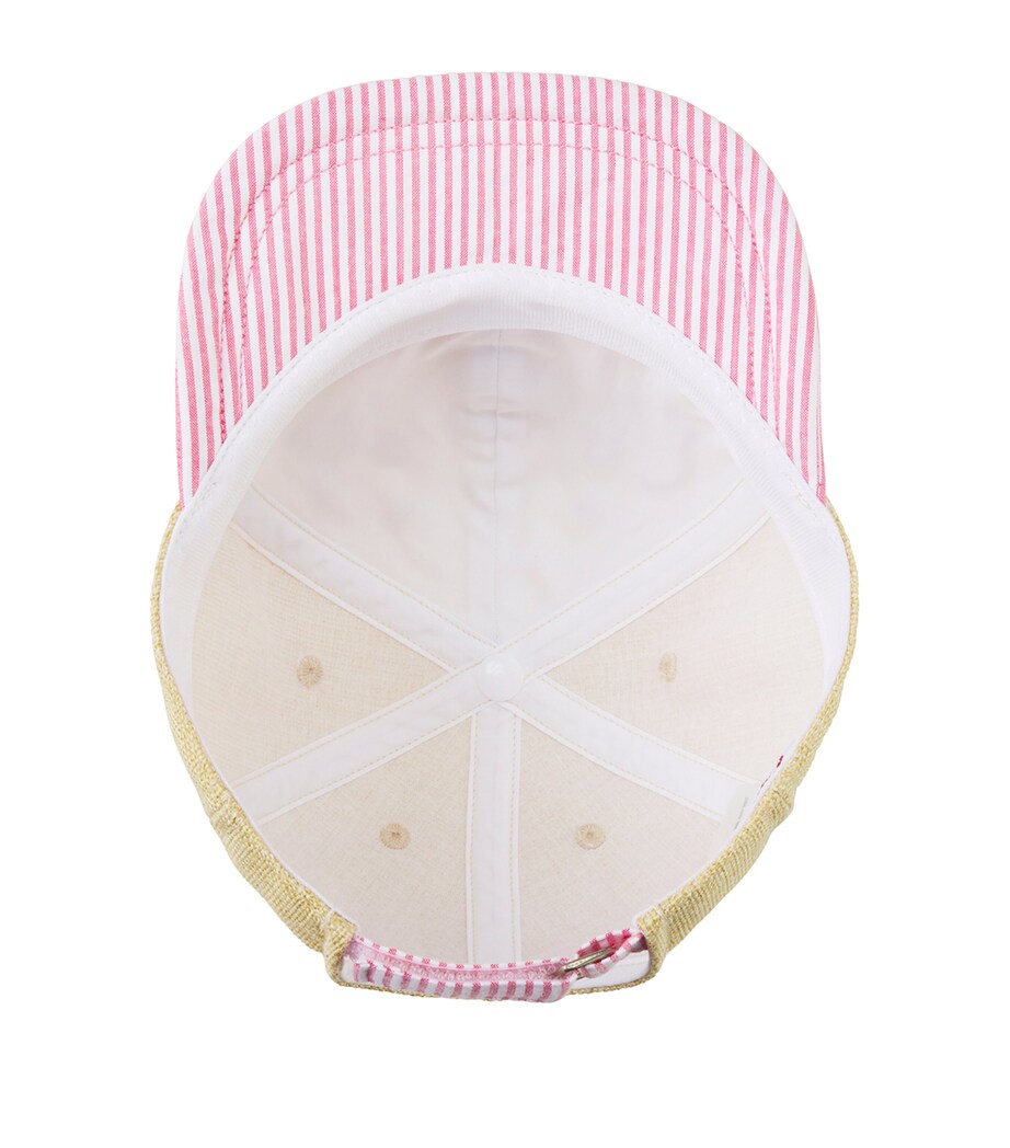 Miki House cotton cap with adjustable strap and appliqués, imported from the UK