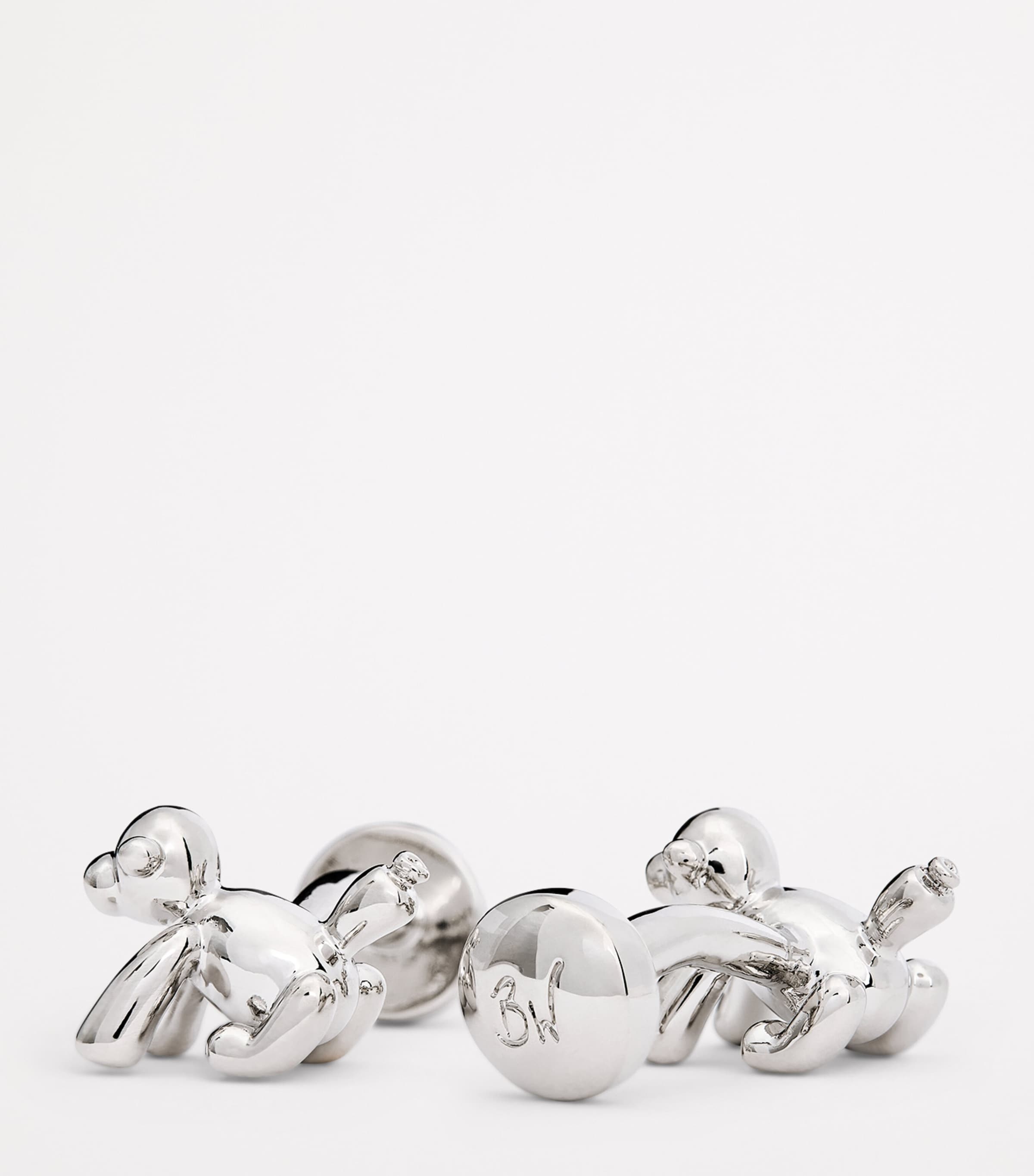 Babette Wasserman balloon monkey cufflinks rhodium-plated (British brand)
