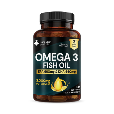 Holland & Barrett New Leaf Omega-3 Fish Oil Softgels - 180 Softgels- Buy online at McGrocer