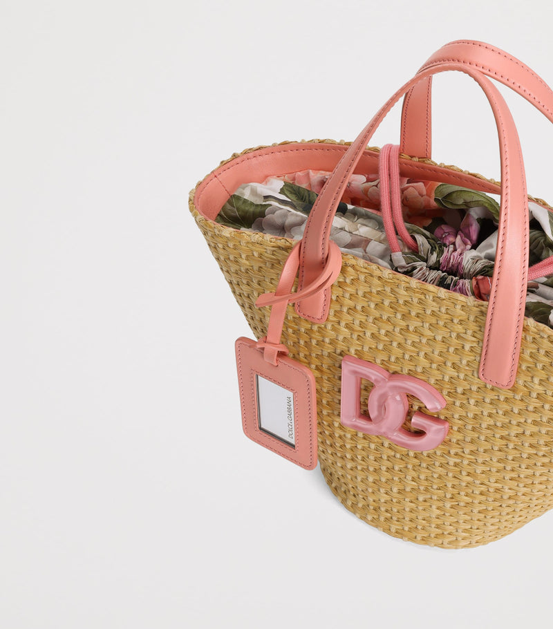 Dolce & Gabbana kids straw logo tote bag (British brand)