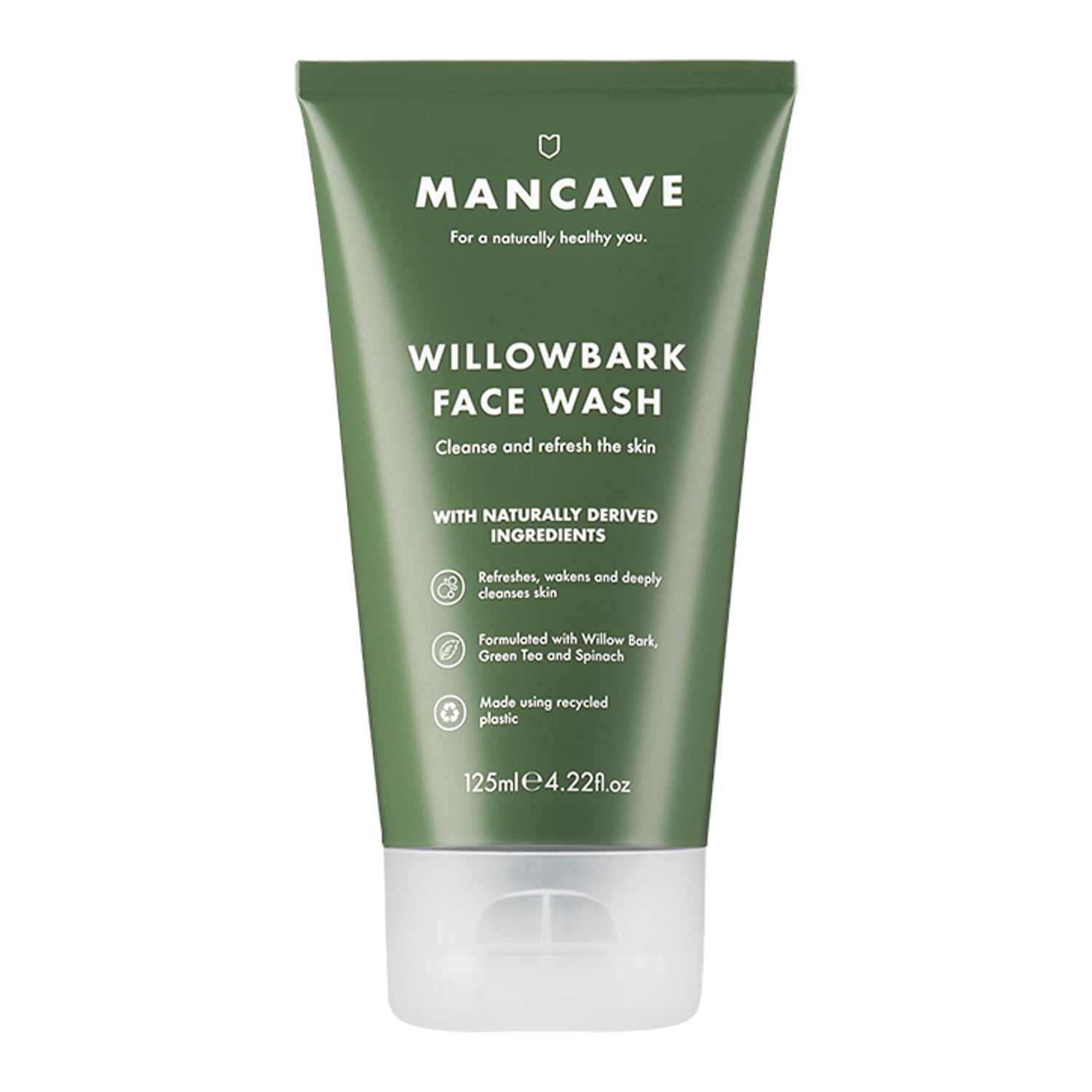 ManCave Willowbark face wash 125ml, imported from the UK