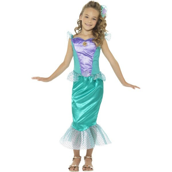 Smiffys deluxe mermaid costume green dress and hair clip UK version