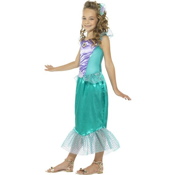 Smiffys deluxe mermaid costume green dress and hair clip UK version